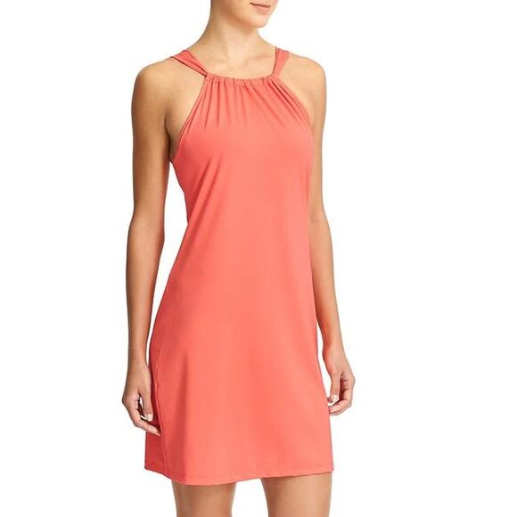 Athleta Kokomo Swim Dress Halter Pink Coral UPF 50+ Small Pool Vacation Beach - Picture 1 of 8